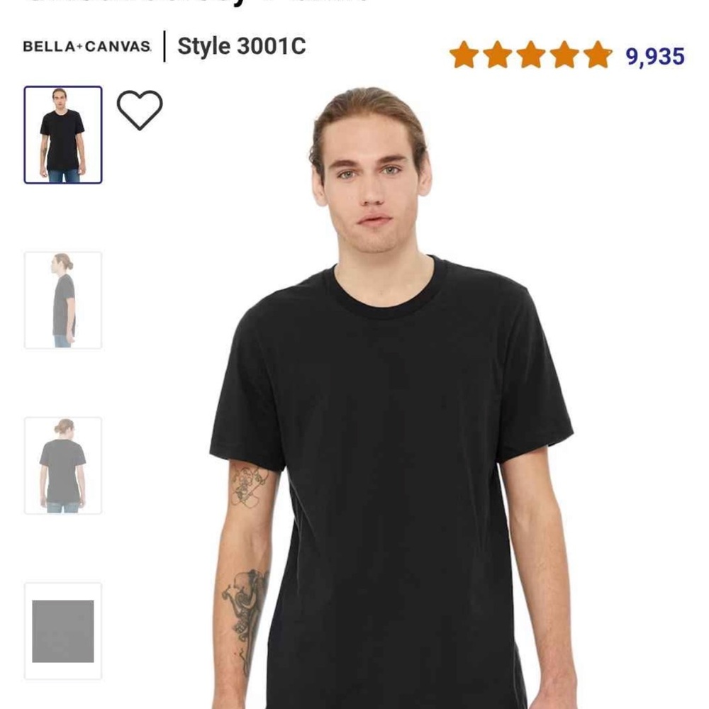 Bella Canvas Black Short Sleeve Tee